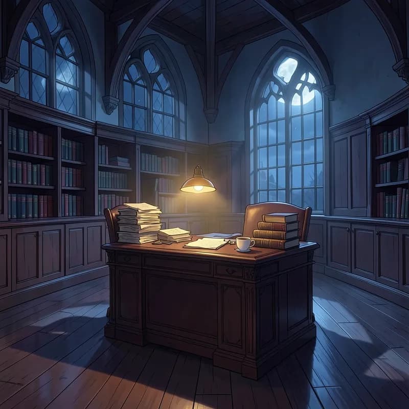 Professor Student Romance Age Gap Romance interactive story — atmospheric illustration