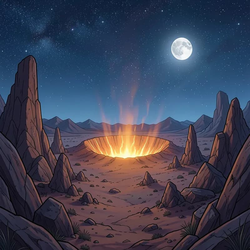 Crashed UFO Site Alien Fiction interactive story — atmospheric illustration