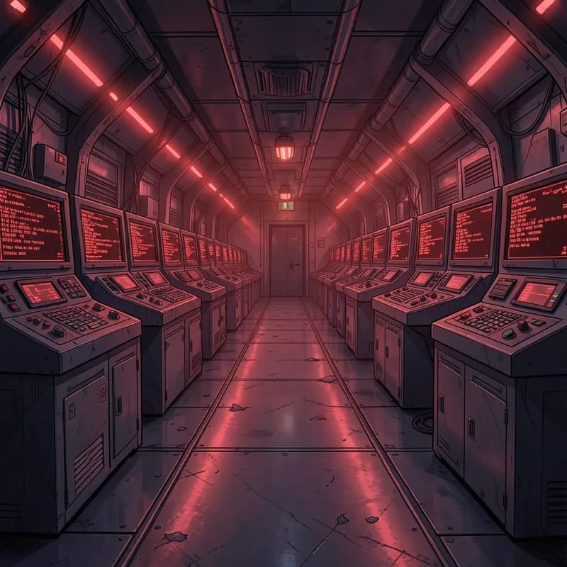 Military Command Center Apocalyptic interactive story — atmospheric illustration