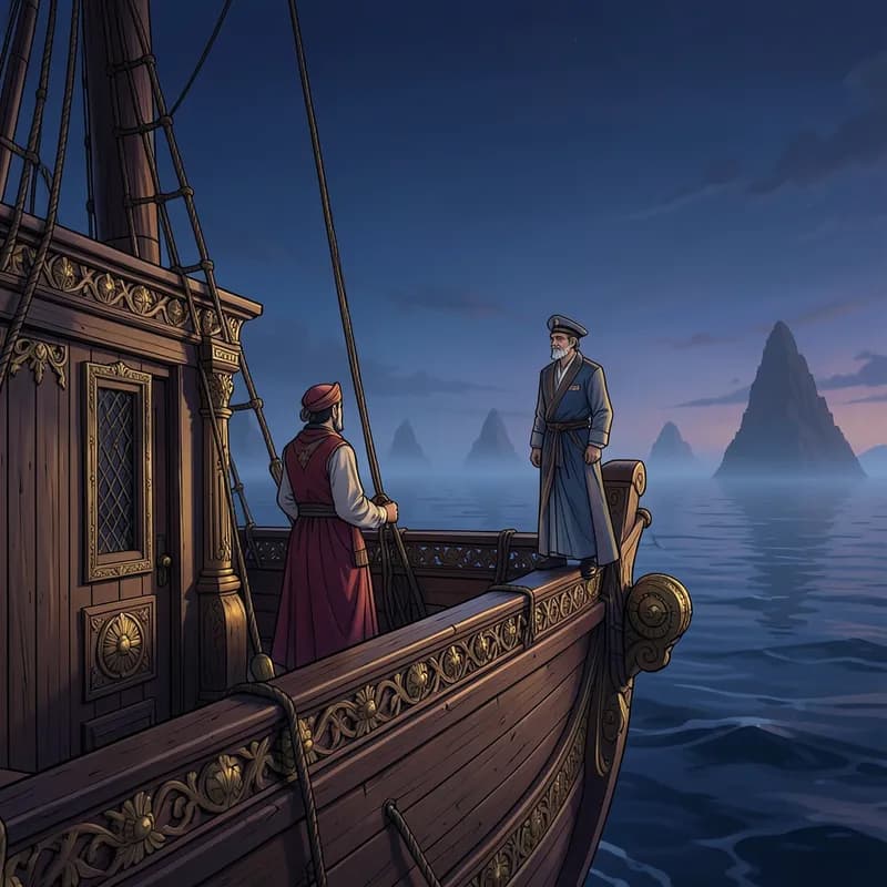 Sinbad Arabian Nights interactive story — atmospheric illustration