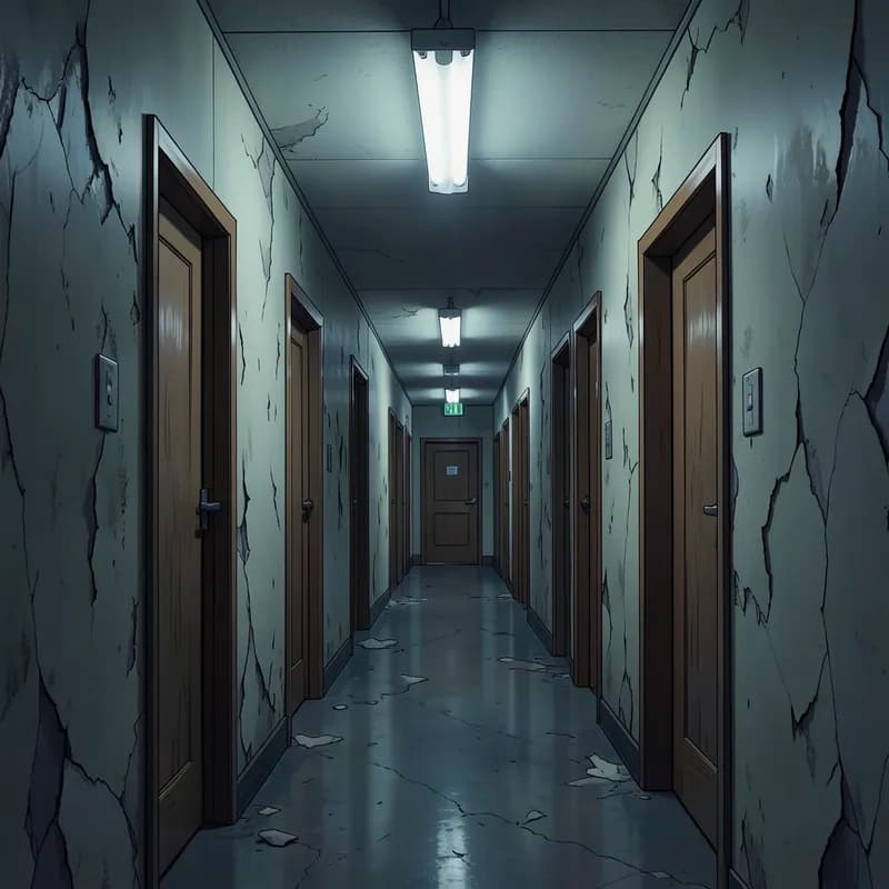 Dorm Building Bully Romance interactive story — atmospheric illustration