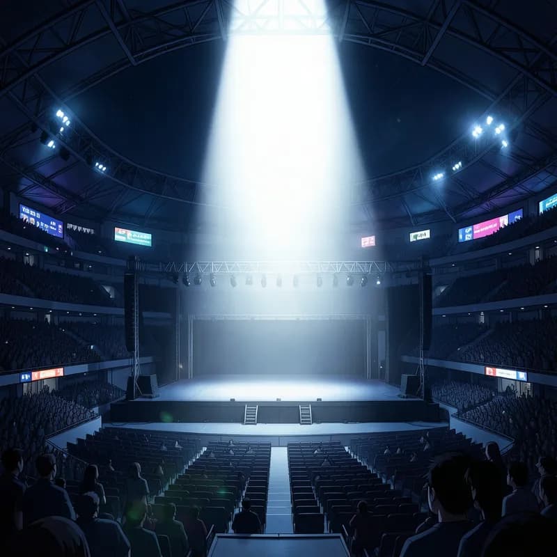 Comeback Tour Celebrity Fiction interactive story — atmospheric illustration