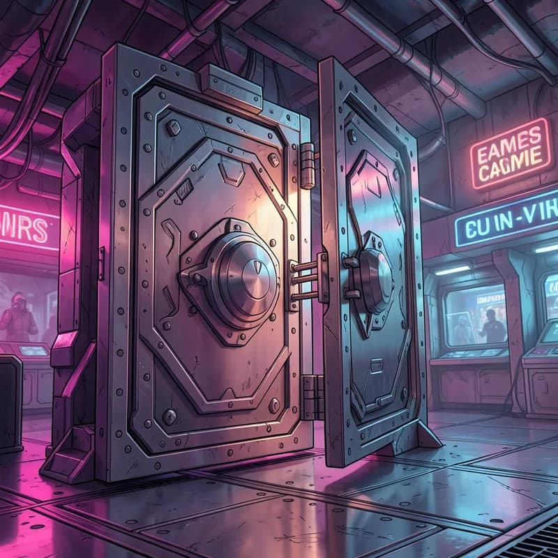 Heist Gone Wrong Comedy Adventure interactive story — atmospheric illustration