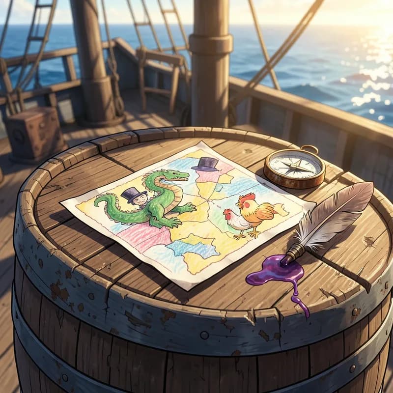 Pirate Comedy Comedy Adventure interactive story — atmospheric illustration