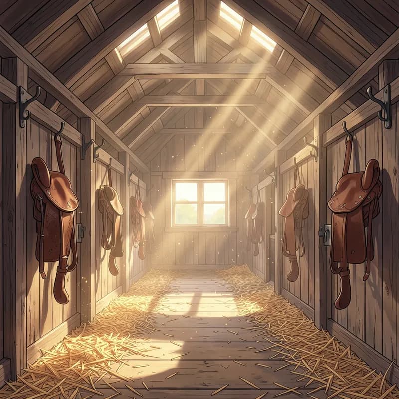 Horse Stable Cowboy Romance interactive story — atmospheric illustration