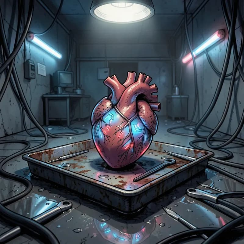 Body Modification Cyberpunk interactive story — atmospheric illustration
