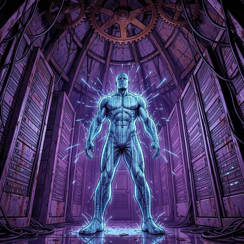 Nikola Tesla Cyberpunk interactive story — atmospheric illustration