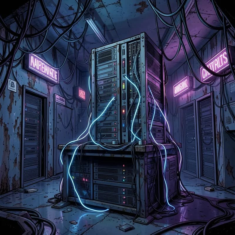 The Chrome Priest Cyberpunk interactive story — atmospheric illustration