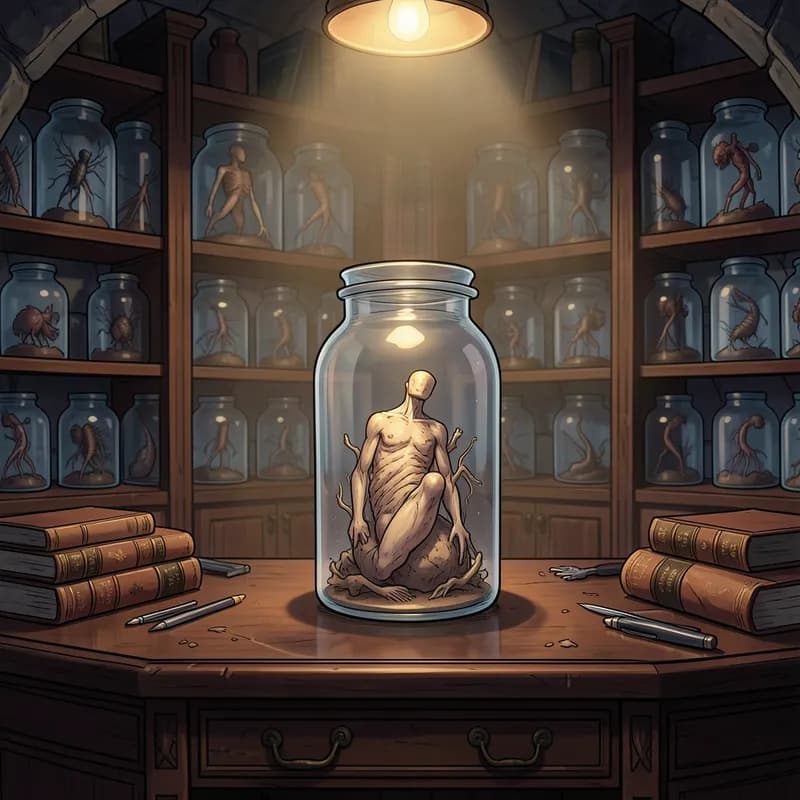 Dr. Moreau Dark Academia interactive story — atmospheric illustration