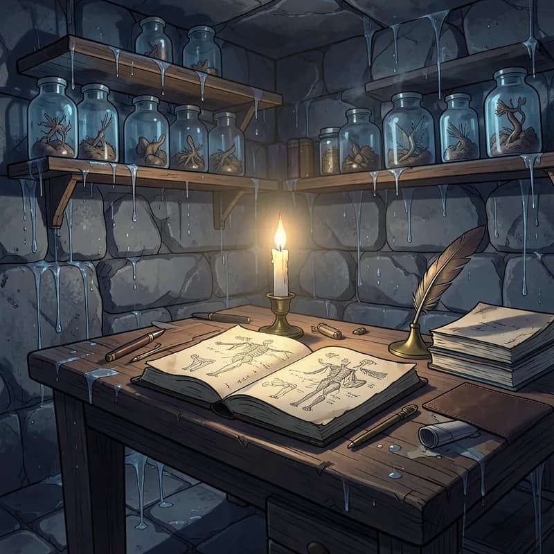 Victor Frankenstein Dark Academia interactive story — atmospheric illustration