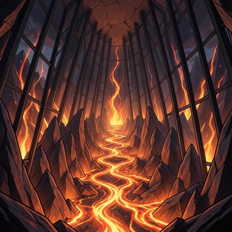 Volcanic Lair Dragon Fiction interactive story — atmospheric illustration