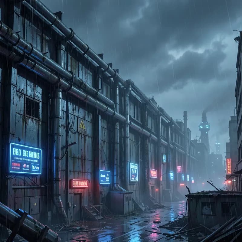 Escape the City Dystopian interactive story — atmospheric illustration