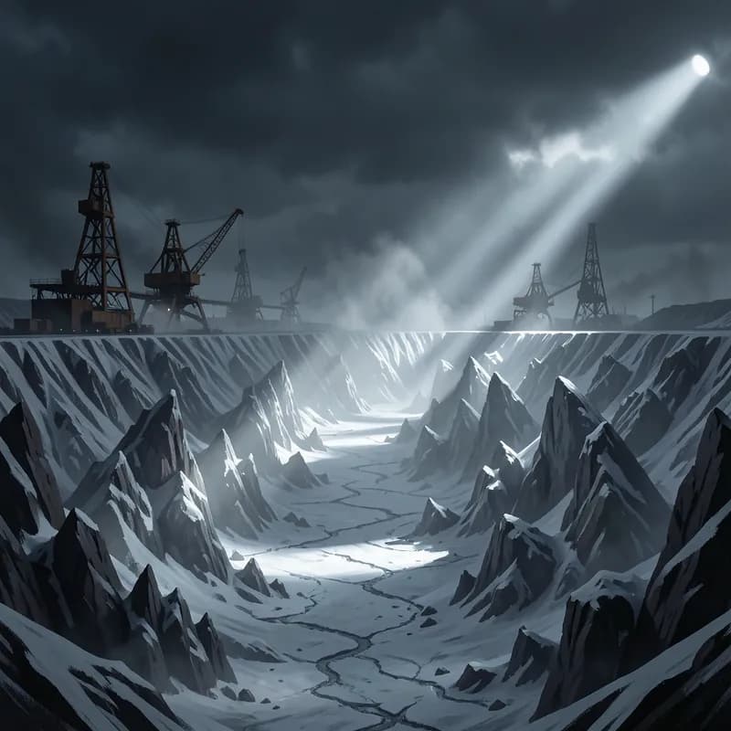 Labor Camp Dystopian interactive story — atmospheric illustration