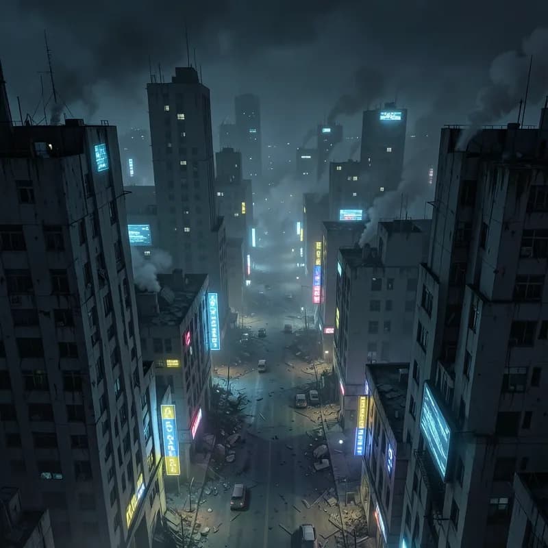 The Escaped Prisoner Dystopian interactive story — atmospheric illustration