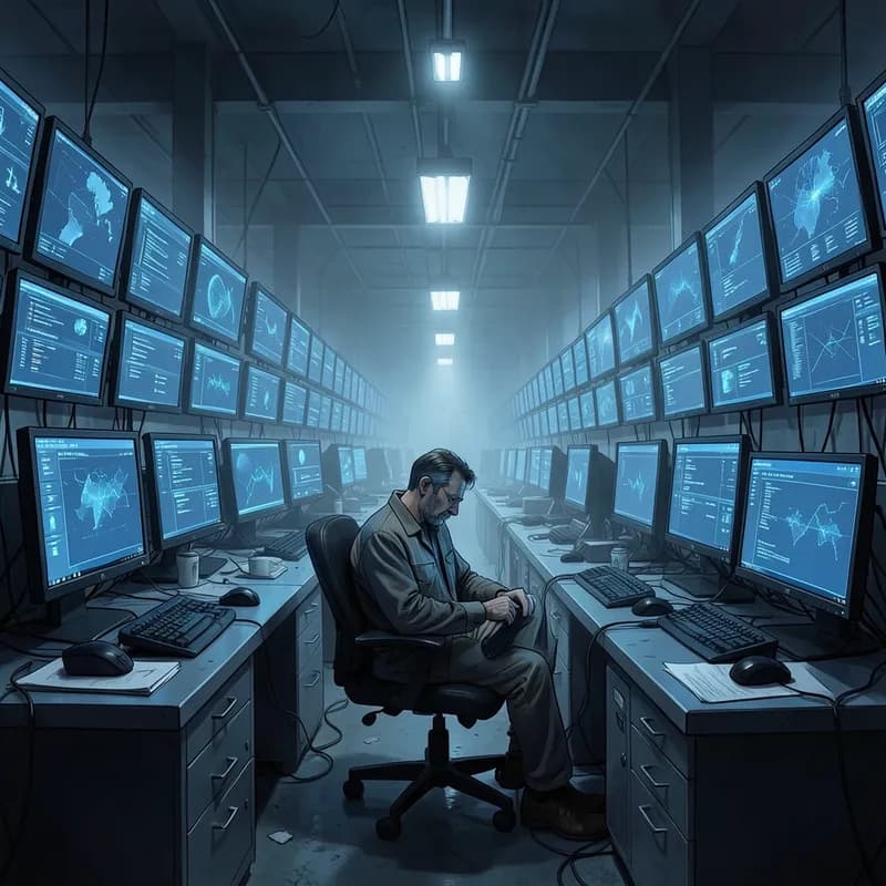 The Oracle / Seer Dystopian interactive story — atmospheric illustration