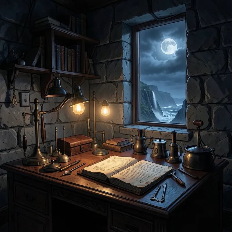 The Asylum Doctor Gothic interactive story — atmospheric illustration