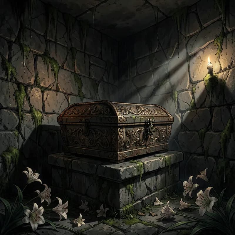 Buried Alive Gothic interactive story — atmospheric illustration