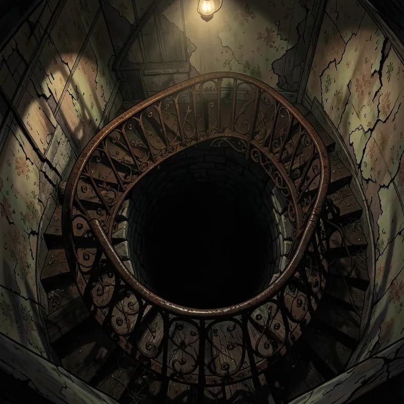Winding Staircase Gothic interactive story — atmospheric illustration