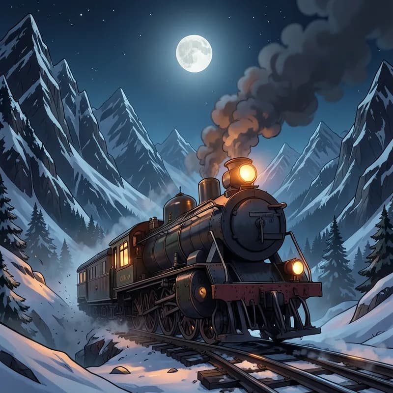 Train Robbery Heist Heist Fiction interactive story — atmospheric illustration