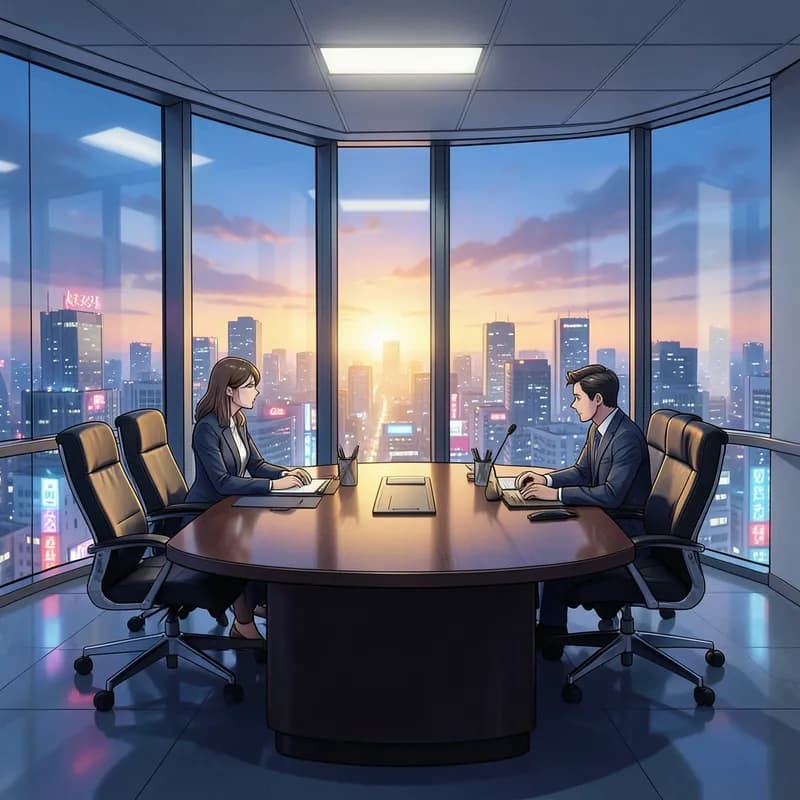 The Rival K-Drama interactive story — atmospheric illustration