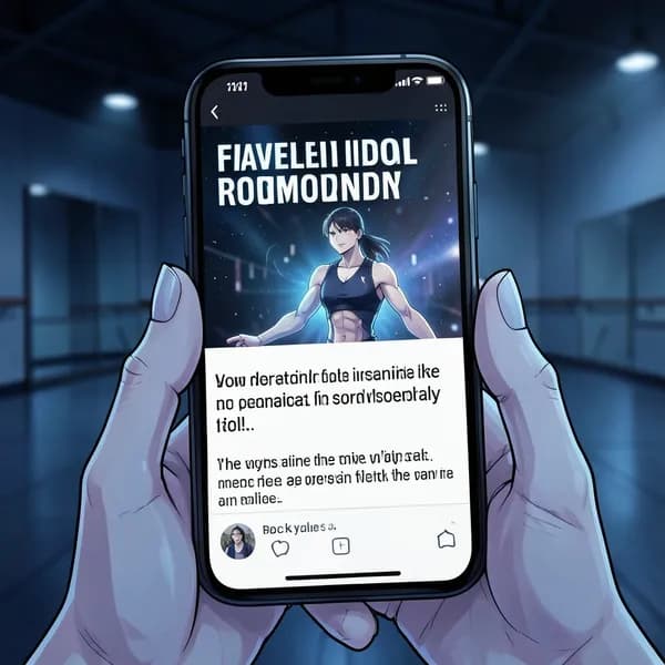 A close-up of a smartphone screen displaying a harsh news headline about a comeback, held in a hand.