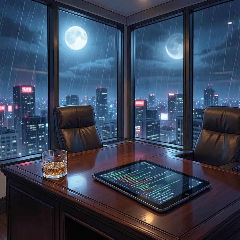 High-Rise Office Mafia & Crime Romance interactive story — atmospheric illustration