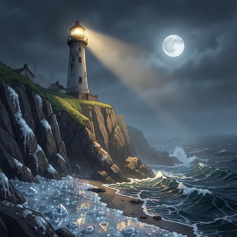 Mystical Coastal Town Magical Realism interactive story — atmospheric illustration