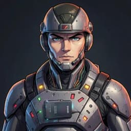 Hideo — Mecha character portrait
