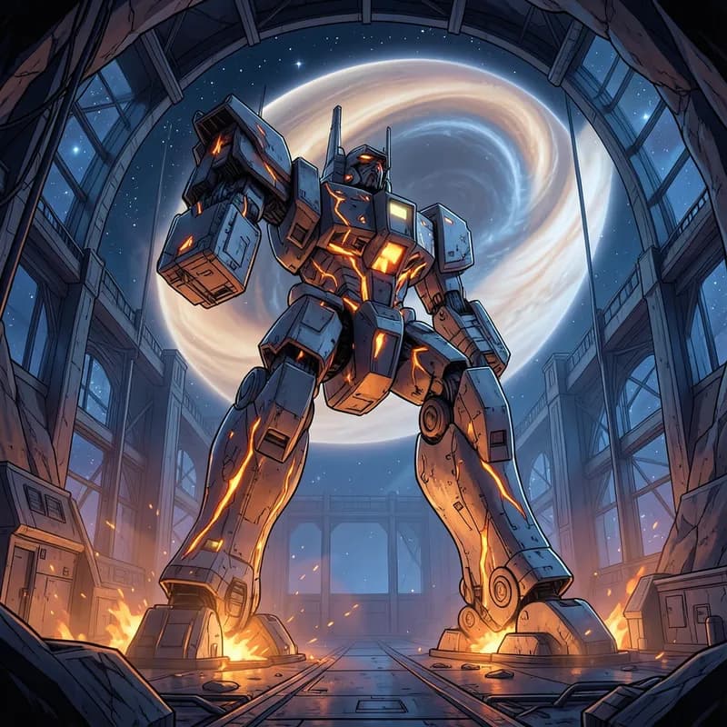 Hephaestus (Divine Builder) Mecha interactive story — atmospheric illustration