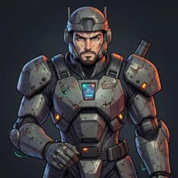 Hideo — Mecha character portrait