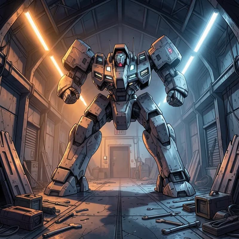 The Mech Engineer Mecha interactive story — atmospheric illustration