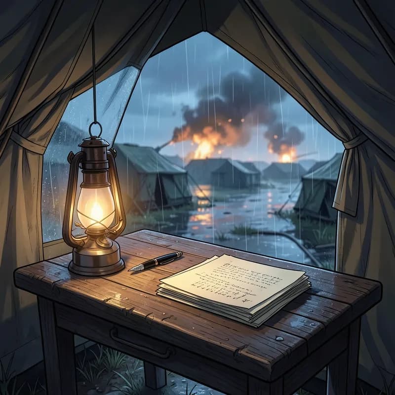 Wartime Letters Military Romance interactive story — atmospheric illustration