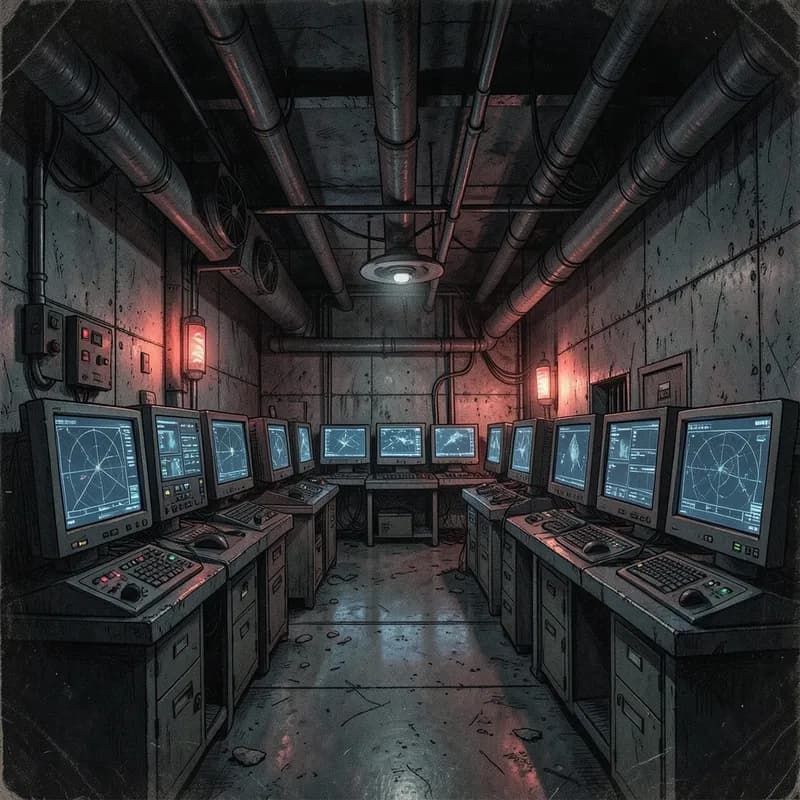 Command Bunker Military / War interactive story — atmospheric illustration