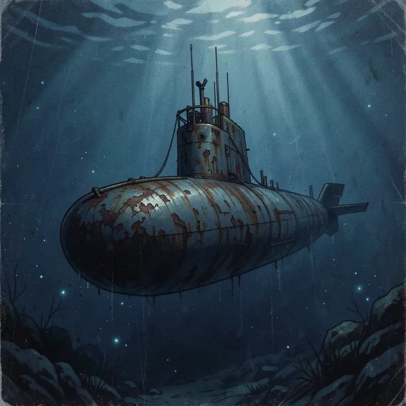 Submarine Military / War interactive story — atmospheric illustration