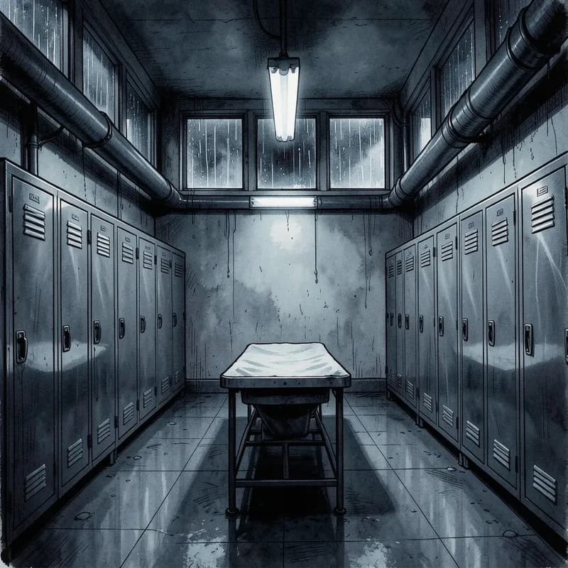 The Coroner Mystery / Detective interactive story — atmospheric illustration