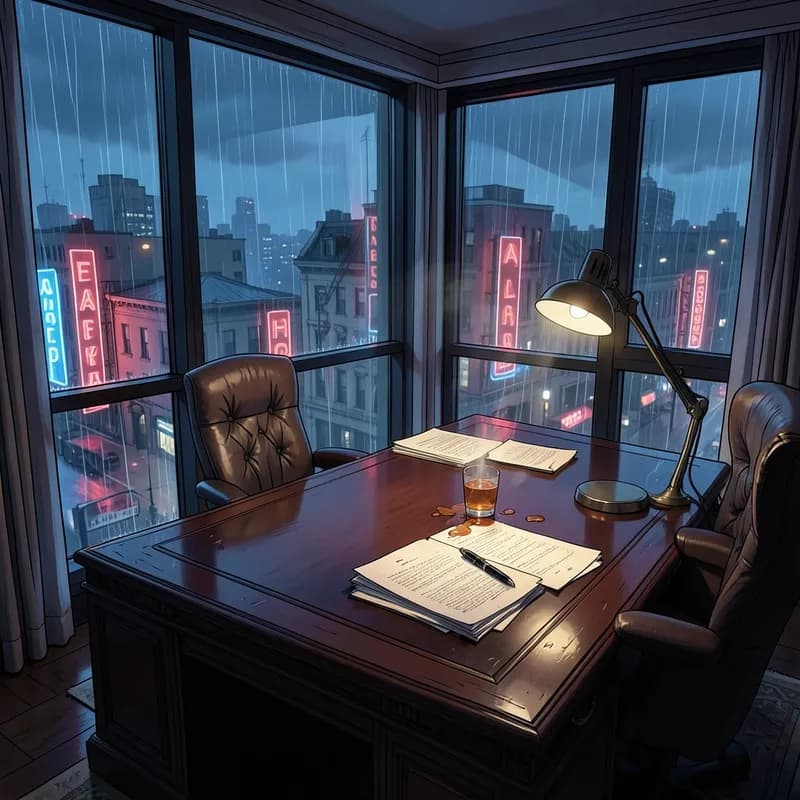 The Fall Guy Noir interactive story — atmospheric illustration