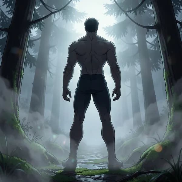 A tall, imposing male silhouette standing in the fog, representing the alpha hunter.
