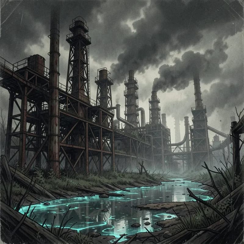 Irradiated Zone Post-Apocalyptic interactive story — atmospheric illustration