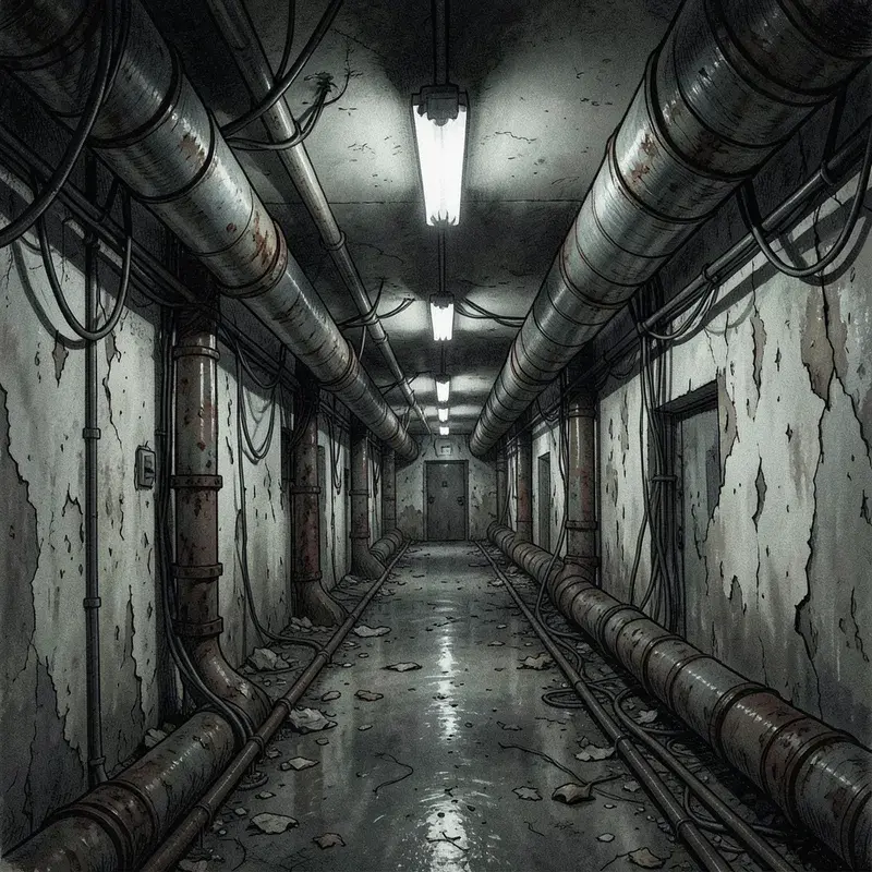 Underground Bunker Post-Apocalyptic interactive story — atmospheric illustration