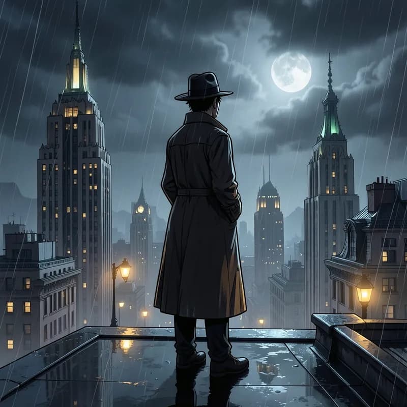 The Shadow Pulp Adventure interactive story — atmospheric illustration