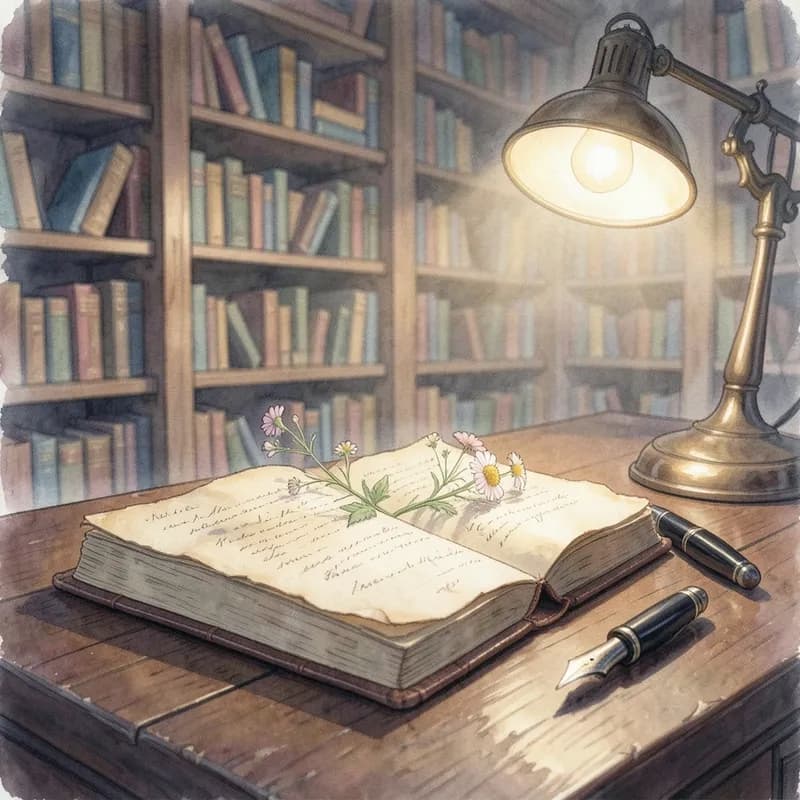 The Bookworm Romance interactive story — atmospheric illustration