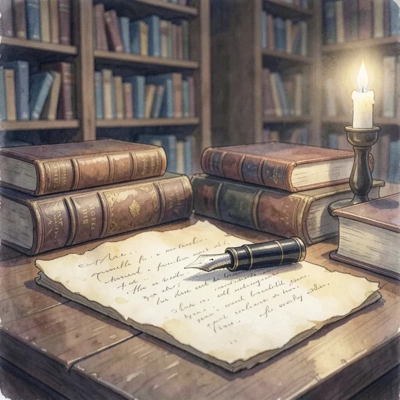 The Professor Romance interactive story — atmospheric illustration