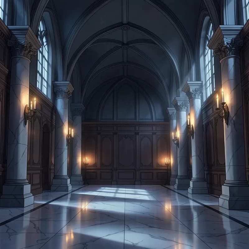 Coronation Hall Royal Romance interactive story — atmospheric illustration