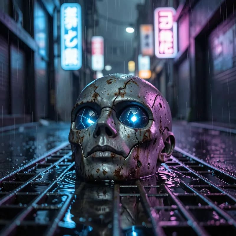 Android Rights Sci-Fi interactive story — atmospheric illustration