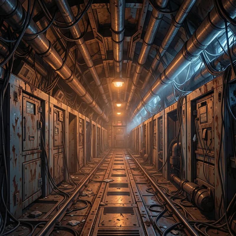 Generation Ship Sci-Fi interactive story — atmospheric illustration