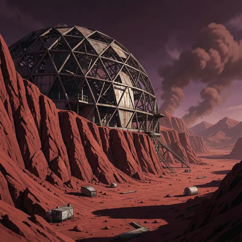 Mars Colony Sci-Fi interactive story — atmospheric illustration