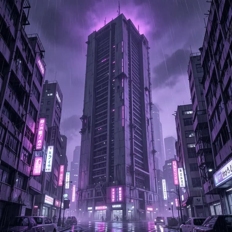 Megacorp Control Sci-Fi interactive story — atmospheric illustration