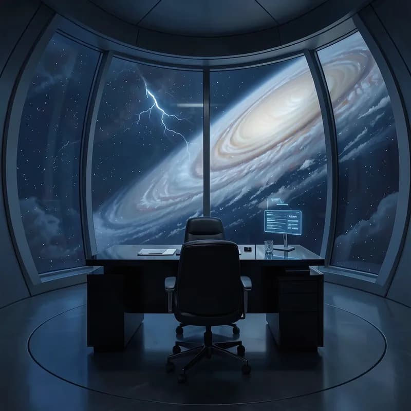 The Diplomat Sci-Fi interactive story — atmospheric illustration