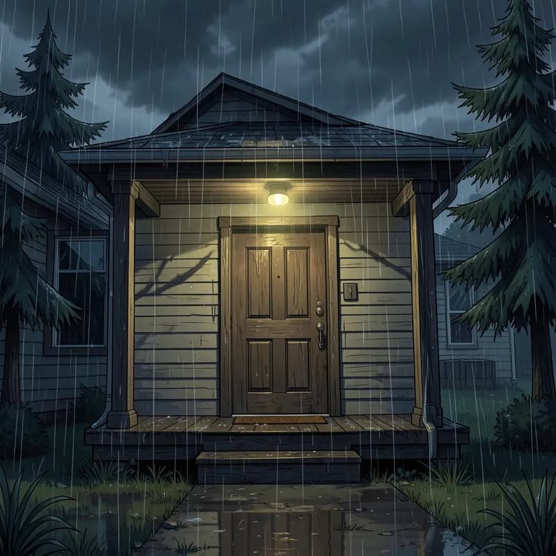 Masked Stranger Slasher interactive story — atmospheric illustration