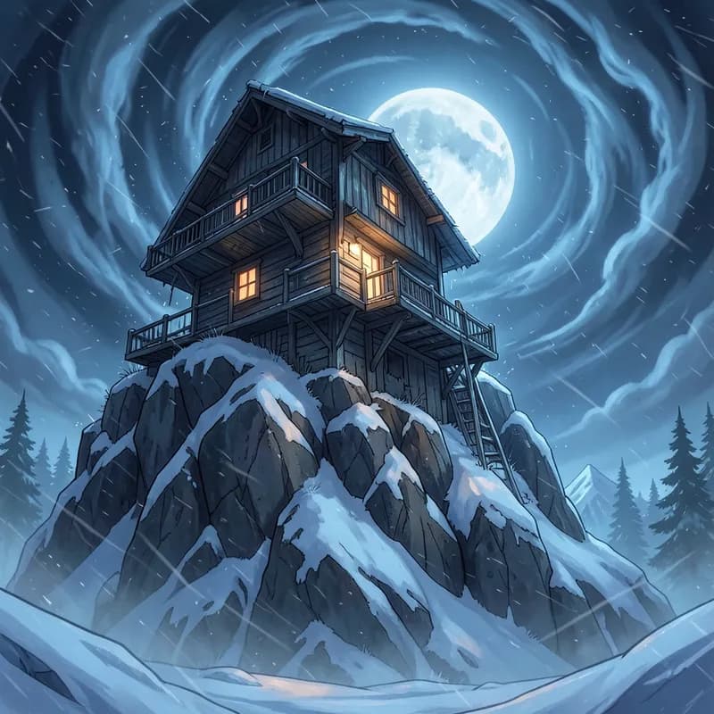 Ski Lodge Slasher interactive story — atmospheric illustration